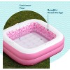 Jasonwell 34"x10" Inflatable Baby Pool for Toddlers 1-3, Soft Floor, Handles & Drain, Blow-up Bathtub & Ball Pit, Pink Summer Toy - 3 of 4