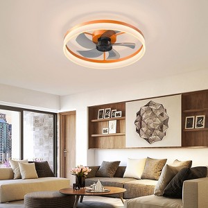 DOMETOUR Ceiling Fans with Lights Dimmable LED Embedded installation of thin modern ceiling fans(Orange) - 1 of 4