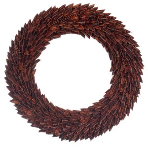 18" Brown Natural Hemp Shell Wreath - 1 of 4
