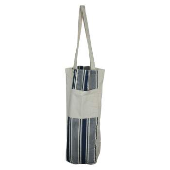 Northlight 25" Blue and White Striped Hanging Storage Tote Bag