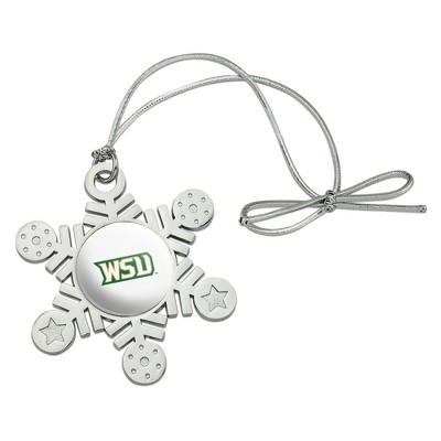 Wright State Secondary Logo Metal Snowflake Christmas Tree Holiday Ornament