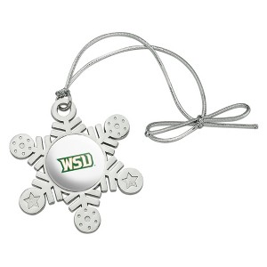 Wright State Secondary Logo Metal Snowflake Christmas Tree Holiday Ornament - 1 of 3