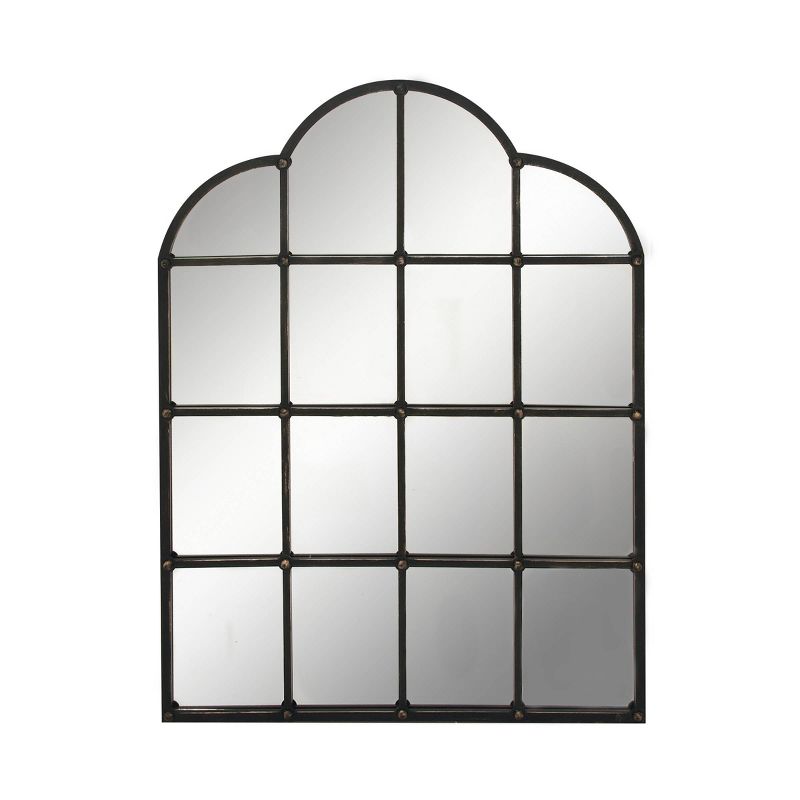 Metal Window Pane Inspired Wall Mirror with Arched Tops and Studs Black - Olivia &#38; May, 1 of 20