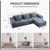 118" Modular Sectional Sofa with Ottoman, Convertible Oversized Corduroy Couch with Chaise Lounge for Living Room Comfort and Style-Maison Boucle - 4 of 4