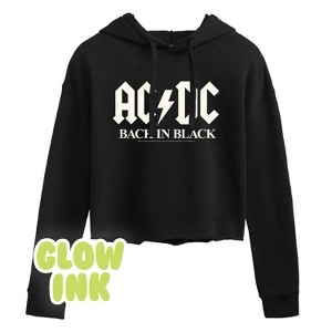 Women's - AC/DC - Glow In The Dark Cropped Graphic Hoodie - 1 of 4
