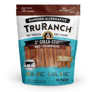 TruRanch 5" Collagen Bully Sticks Beef Flavor Dog Treats - 5.3oz/15ct - 1 of 3