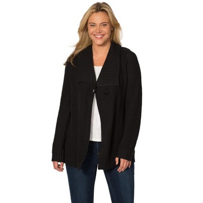 Woman Within Plus Size Shawl Collar Shaker Sweater