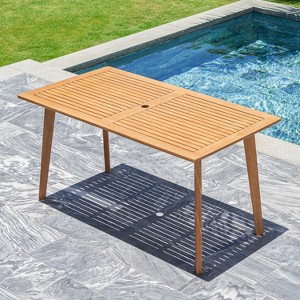Solhome Kyrstin Tropical Wood Patio Dining Table - 1 of 4
