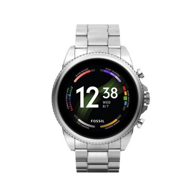 Fossil Gen 6 44mm Case with Link Band Smart Watch Smoke Stainless Steel  FTW4059 796483555167