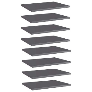 vidaXL High Gloss Gray Engineered Wood Bookshelf Boards - Versatile, Durable and Easy to Clean - 1 of 4