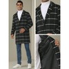 Lars Amadeus Men's Color Block Single Breasted Formal Winter Plaid Coat - 4 of 4