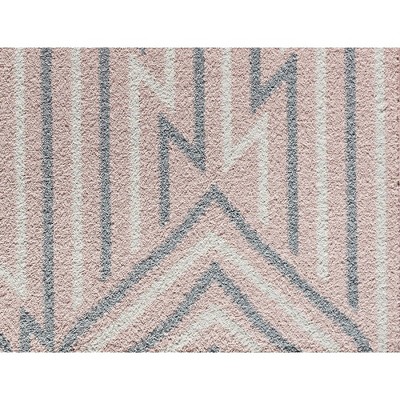 6' x 9' Gray and Pink Geometric Synthetic Area Rug