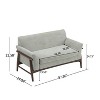 Christopher Knight Home Shiloh Modern 57.5" Elm Wood Frame Uphostered Loveseat - 3 of 4