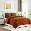 VCNY 3pc King Sands Pinsonic Quilt Set Orange: Hypoallergenic, Embroidered, Microfiber Bedspread - image 2 of 4