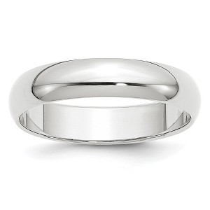 Black Bow Jewelry 2mm to 6mm 10K White Gold Half Round Standard Fit Band - 1 of 4