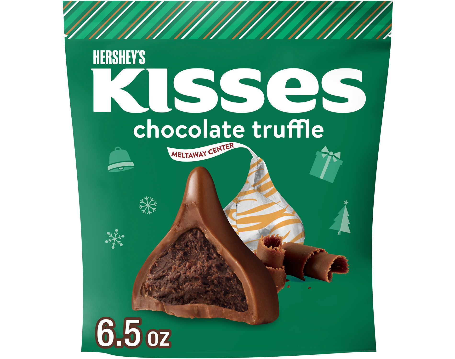 HERSHEY'S KISSES Christmas Chocolate Truffle Stand Up Pouch - 6.5oz