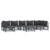 vidaXL Patio Lounge Set, 8-Piece, Anthracite - Modular Design with Thickly Padded Cushions, Powder-Coated Steel Frame, Ideal for Garden and Balcony - 3 of 4