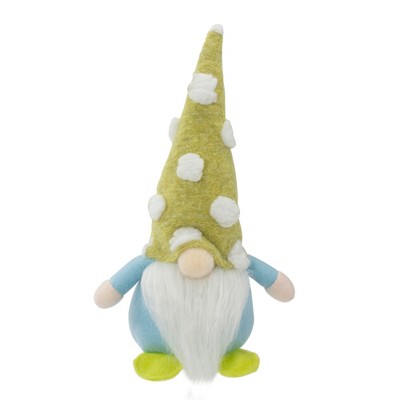 Northlight 8.5-Inch Green and Blue Spring Gnome Figure with a Polka Dot Hat