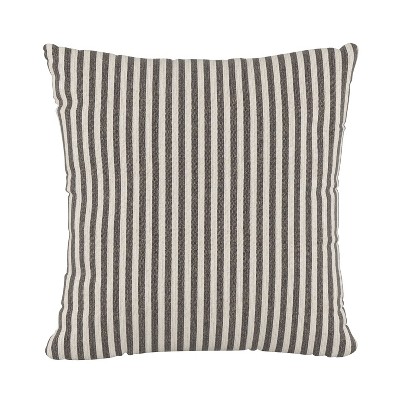 18"x18" Scout Striped Polyester Throw Pillow Charcoal - Skyline Furniture