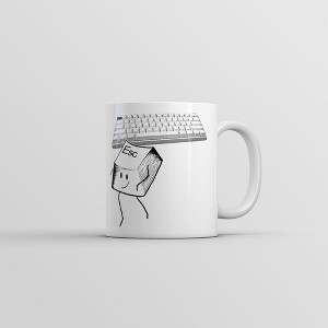 Crazy Dog T-Shirts Escape Key Mug Funny Computer Keyboard Graphic Coffee Cup-11oz - 1 of 4