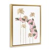 Stupell Industries Florida State Flamingo Pattern Floating Frame Canvas Art, Gold, 17" x 21" - 2 of 4