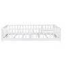 Gulches Full Size Rubber Wood Floor Bed with Fence, Revolving Door & Safety Guardrails, White - 4 of 4