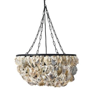 Storied Home Metal and Draped Oyster Shell Chandelier, Multicolor - 1 of 4