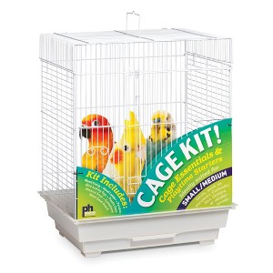 Prevue Pet Products Square Roof White Bird Cage Starter Kit 91320 - 1 of 2