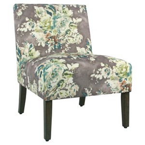 Carson Armless Accent Chair - Gray Floral - HomePop