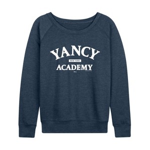 Women's - Disney - Yancy Academy Lightweight French Terry Wide Neck Long Sleeve Graphic Shirt - 1 of 4