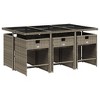 vidaXL Patio Dining Set, 7-Piece Outdoor Dining Table and Chairs, Gray and Navy Blue PE Rattan - 3 of 4