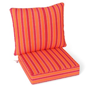 Tangkula Deep Seat Chair Cushion Pads Set Indoor/Outdoor w/ Rope Belts - 1 of 4