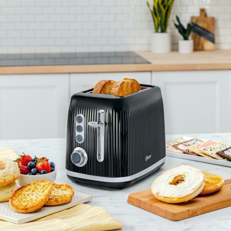 Oster Retro 2 Slice Toaster with Extra Wide Slots in Black, 2 of 4