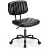 CAVINAS Home Office Desk Chairs, PU Leather Armless Desk Chair with Adjustable Height, 360° Swivel Office Chair, Small Task Chair with Wheels - 2 of 4