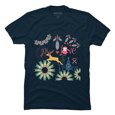 Men's Design By Humans Colorful Christmas Collage  By famenxt T-Shirt