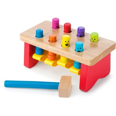 Image of Melissa & Doug Deluxe Pounding Bench Wooden Toy With Mallet