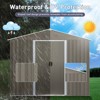 HANPURE 8ft x 6ft Outdoor Metal Storage Shed with Window Grey - 4 of 4