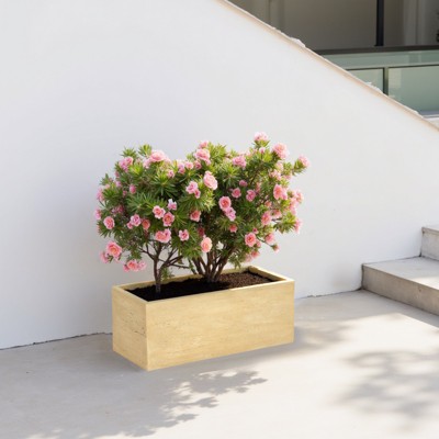 VisioGear Handmade Rectangle Planter Box, Modern Planter for Patio, Garden, Antique Brown, 20"*10"*10"