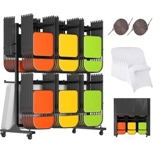 AMERLIFE Folding Chair Rack, Holds Tables or Chairs, Heavy-Duty Cart with Wheels - 1 of 4
