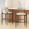 CAVINAS Modern Bar Stools Set of 2, Faux Leather Upholstered Counter Stools, Island Chairs with Iron Legs for Kitchen Island - 2 of 4