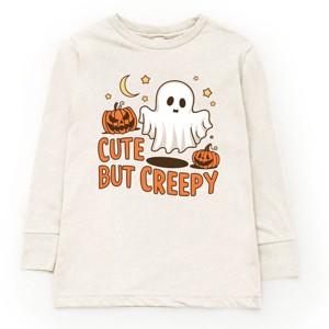 The Juniper Shop Cute But Creepy Ghost Youth Long Sleeve Tee - M - Natural - 1 of 4