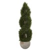 Nearly Natural 4-ft Double Pond Cypress Spiral Artificial Tree in Sand Colored Planter UV Resistant (Indoor/Outdoor) - 2 of 2