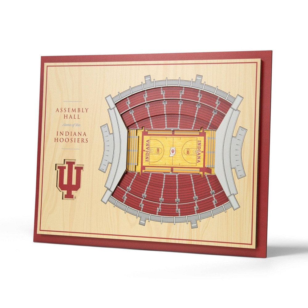 Photos - Painting Indiana NCAA  Hoosiers 5-Layer Stadiumviews 3D Wall Art 