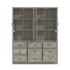 FUFU&GAGA Vintage - Style Wood Bookcase: Glass Doors + Drawers, Organize & Display in Style - 4 of 4