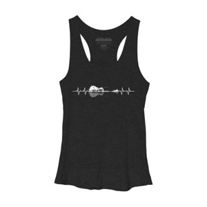 Women's Design By Humans Nature Guitar Heart Beat By Maryedenoa Racerback Tank Top - 1 of 2