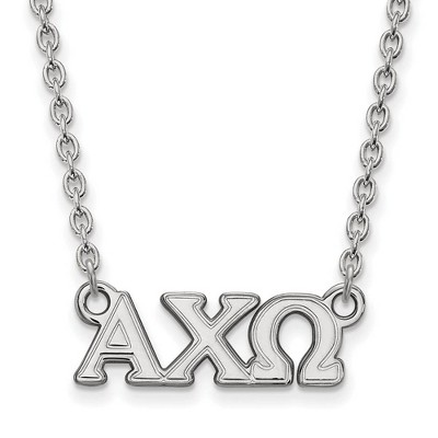 Black Bow Jewelry Sterling Silver Alpha Chi Omega Greek Life Necklace 18 Inch