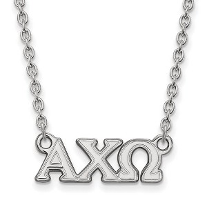 Black Bow Jewelry Sterling Silver Alpha Chi Omega Greek Life Necklace 18 Inch - 1 of 4