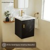 phiestina 16" Black Small Bathroom Vanity, Fully Pre-Assembled with Ceramic Sink, Soft Close Door, No Faucet Included - 3 of 4