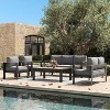 LayinSun Outdoor Patio Furniture Aluminum Armchair, All-Weather Metal Chair with 5" Thick Cushions for Porch, Balcony - 2 of 4