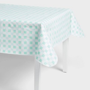 84"x60" Checker Tablecloth Green - Sun Squad™ - 1 of 3